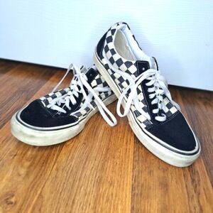 Vans Old Skool Black & White Checkerboard Skate Sneakers Size 9.5